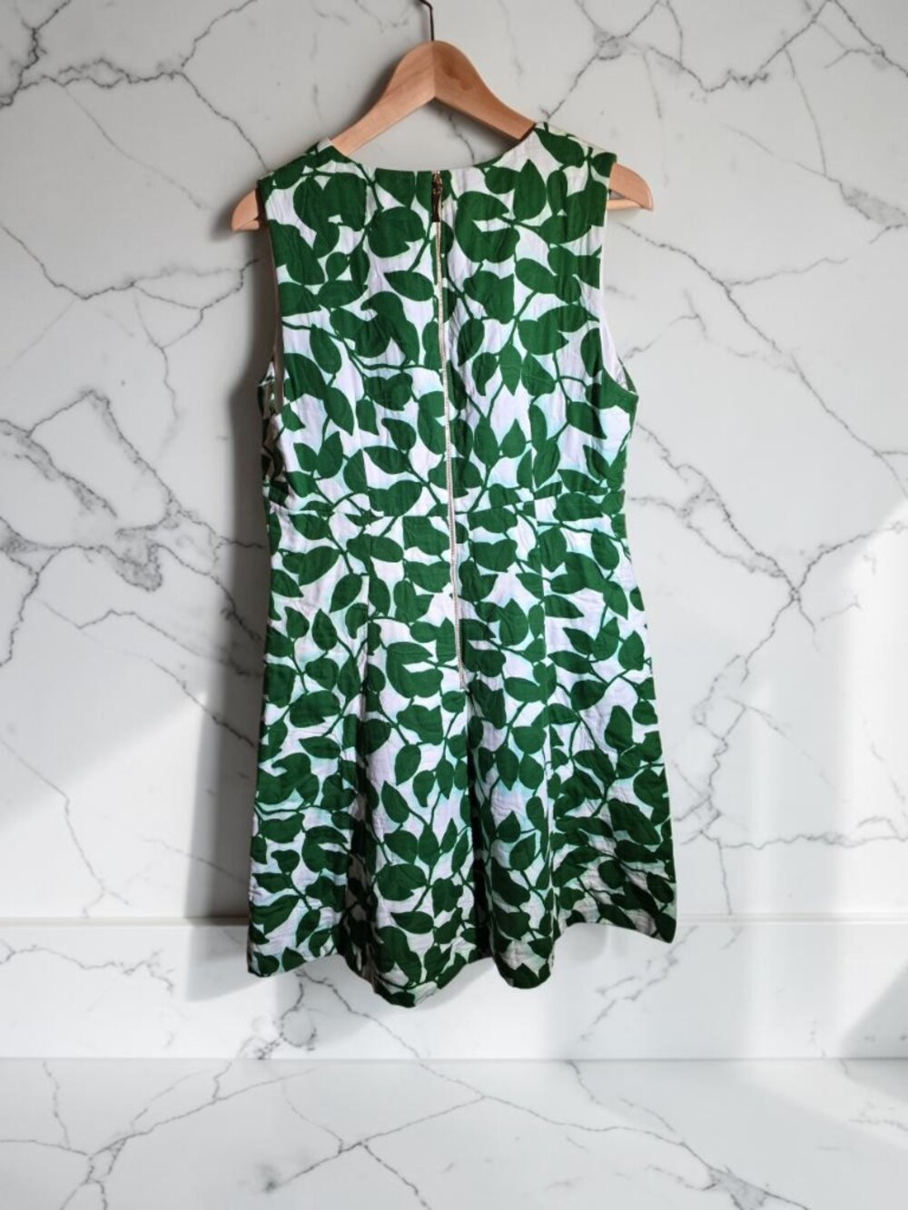Kate Spade Quilted Garden Leaves Piqué Dress Size 14 - Picture 2 of 5
